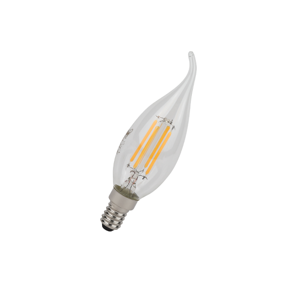 5W/6500K (=60W) E14 230V  LED STAR 5Y FILAMENT прозрачная - Светодиодная филаментная лампа Свеча на ветру OSRAM