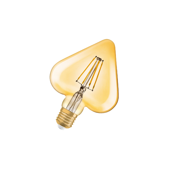 4.5W/2400K (=40W) E27  HEART/FILAMENT/GOLD  165x125мм - Светодиодная филаментная лампа Сердце OSRAM Vintage 1906 LED