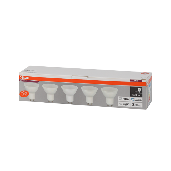 PAR16 5SW/6500K(=35W) GU10 230V (Экопак 5шт) - Светодиодная лампа OSRAM LED Value PAR16