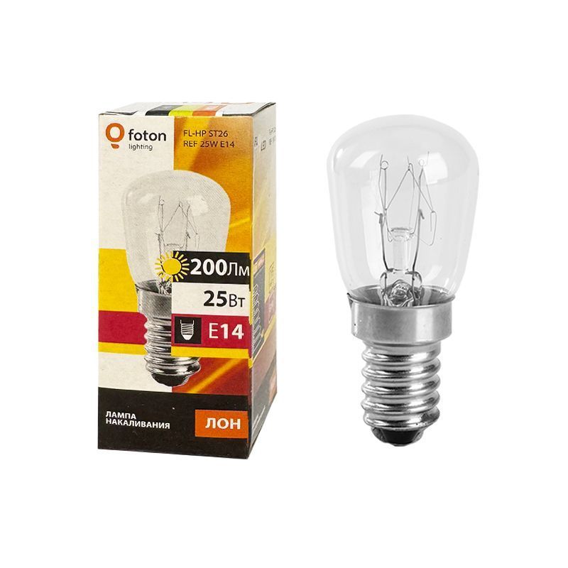 Лампа накаливания для холодильника 25W E14 ST26 - FOTON LIGHTING