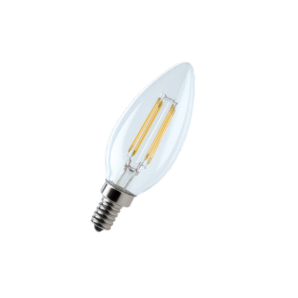 FL-LED Filament C35 4.4W E14 3000К 220V 440Лм 35*98мм FOTON_LIGHTING  -  лампа свеча прозрачная