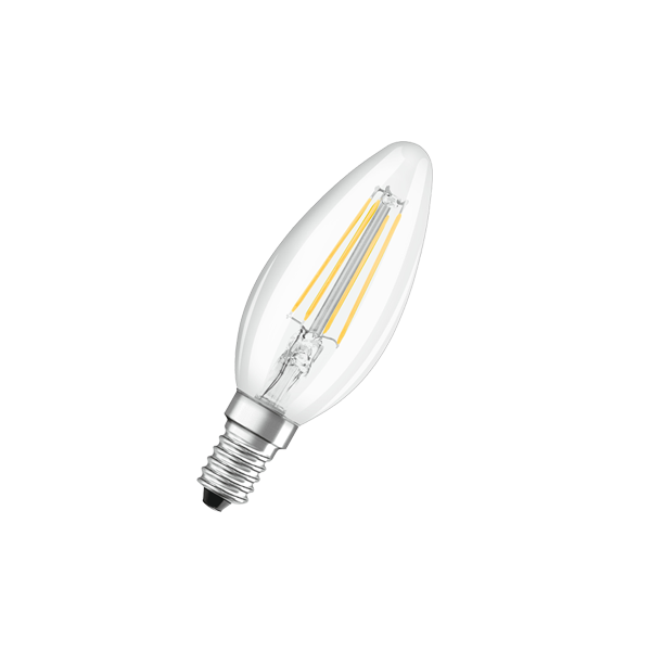 5W/2700K (=40W) E14 DIM PARATHOM FILAMENT прозрачная - Светодиодная филаментная лампа свеча OSRAM