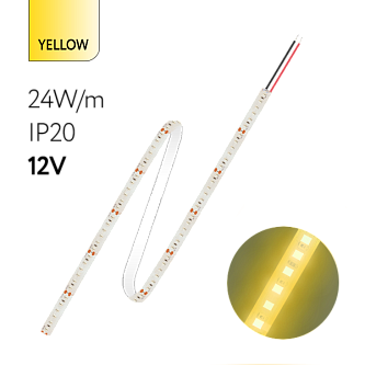 FL-Strip 2835 | 12V  IP20  YELLOW  24W/m  2500Lm/m | Катушка - 5 метров | - Светодиодная лента FOTON LIGHTING