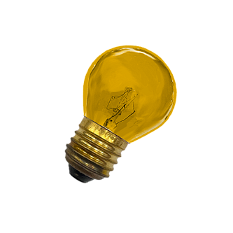 Лампа накаливания декоративная 10W/ЖЁЛТЫЙ E27 | DECOR P45 CL | - FOTON LIGHTING