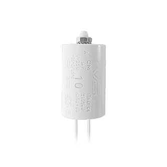 VS 10 мкФ ±10% 250V  d33x63  -25C/+85C  M8x10 (Пластиковый корпус | провода 250мм) - Конденсатор