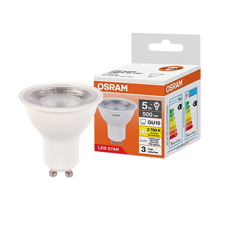 Лампа светодиодная 5W/2700K (=50W) 110° GU10 500Lm | LED Star 3Y | - OSRAM