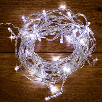 Гирлянда | Твинкл Лайт 10м | БЕЛЫЙ | 80 LED 8 режимов 220V | Прозрачный ПВХ | - NEON-NIGHT