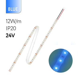 FL-Strip 2835 | 24V  IP20  BLUE  12W/m  1250Lm/m | Катушка - 5 метров | - Светодиодная лента FOTON LIGHTING