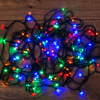Гирлянда | Твинкл Лайт 12м | МУЛЬТИКОЛОР | 120 LED 8 режимов 220V | Чёрный ПВХ | - NEON-NIGHT