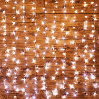 Гирлянда | Дождь 3х2м | БЕЛЫЙ | 240 LED 1 режим (динамичный) 220V | Прозрачный провод | - NEON-NIGHT
