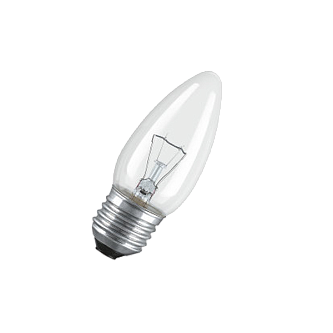 STANDART  B35  CL  40W  230V   E27 (d35x97) - лампа накаливания свеча прозрачная PHILIPS