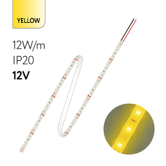 FL-Strip 2835 | 12V  IP20  YELLOW  12W/m  1250Lm/m | Катушка - 5 метров | - Светодиодная лента FOTON LIGHTING