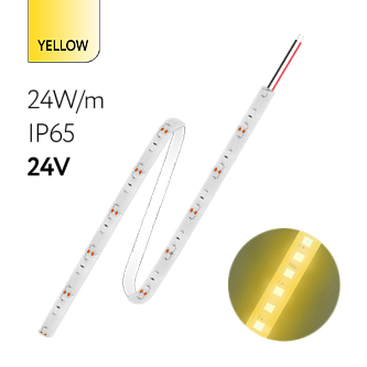 FL-Strip 2835 | 24V  IP65  YELLOW  24W/m  2500Lm/m | Катушка - 5 метров | - Светодиодная лента FOTON LIGHTING