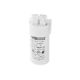 VS  2  мкФ  ±10% 250V d25x57  -40C/+85C  Зажим (Пласт. корпус / Wago) - Конденсатор
