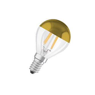Лампа светодиодная филаментная 4W/2700K (=34W) E14 | Золотой купол | LED STAR 3Y MIRROR FILAMENT | - OSRAM