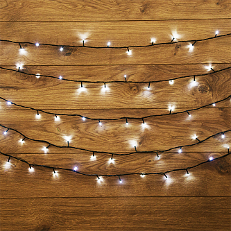 Гирлянда | Твинкл Лайт 15м | БЕЛЫЙ | 120 LED 8 режимов 220V | Тёмно-зелёный ПВХ | - NEON-NIGHT