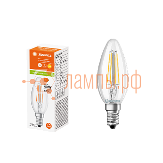 Лампа светодиодная филаментная 4.8W/2700K (=40W) E14 DIM | PERFORMANCE CLASS | Свеча | - LEDVANCE