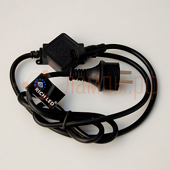 Блок питания для статичной и мерцающей гирлянд 220V 2A IP65  ЧЁРНЫЙ (для 1-10 штук) - RICH LED
