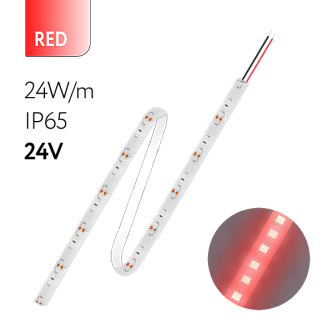 FL-Strip 2835 | 24V  IP65  RED  24W/m  2500Lm/m | Катушка - 5 метров | - Светодиодная лента FOTON LIGHTING