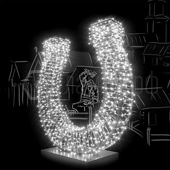 Гирлянда | Нить 10м | БЕЛЫЙ | Статичная 220V IP65 | Чёрный провод | - RICH LED