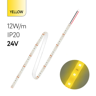 FL-Strip 2835 | 24V  IP20  YELLOW  12W/m  1250Lm/m | Катушка - 5 метров | - Светодиодная лента FOTON LIGHTING