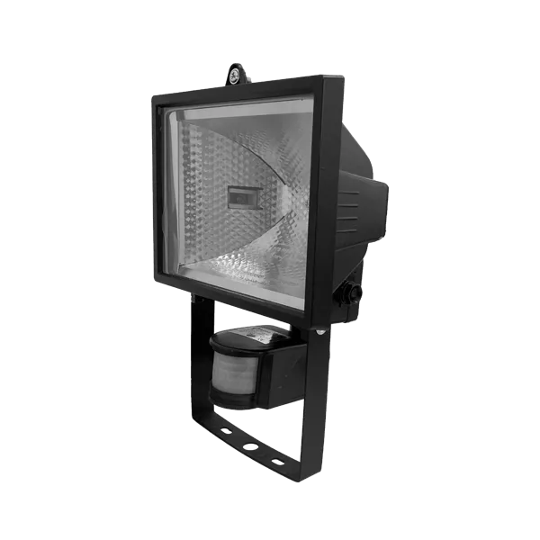 FL-H500S 500W/114мм (Датчик движения) - Чёрный прожектор галогенный с датчиком движения FOTON LIGHTING